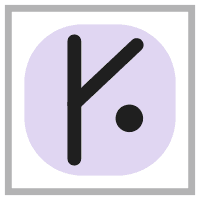 Symbole de l'augmentation à droite à l'envers