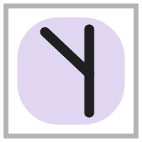 Symbole de l'augmentation à gauche à l'endroit