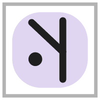 Symbole de l'augmentation à gauche à l'envers