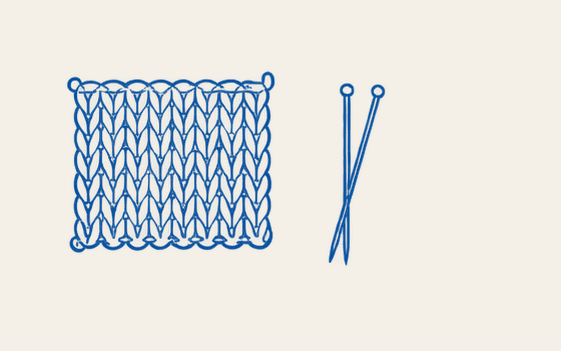 A loose swatch and smaller needles